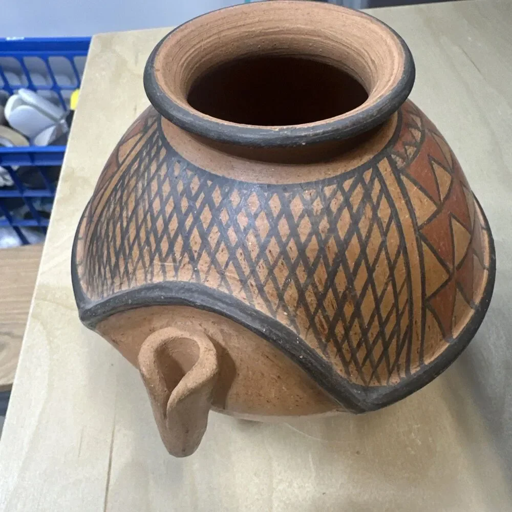 VTG La Peña Cerámica Veruguas Panama Handmade Pottery Vase Hecho A Mano